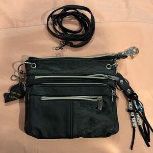 Black Leather Crossbody Bag